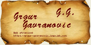 Grgur Gavranović vizit kartica
